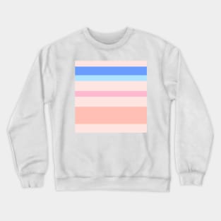 A solid variation of Powder Blue, Cornflower Blue, Baby Pink, Misty Rose and Melon stripes. Crewneck Sweatshirt